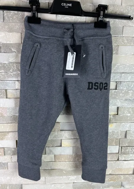 New Dsquared2 boys 4 years grey jogging bottons joggers