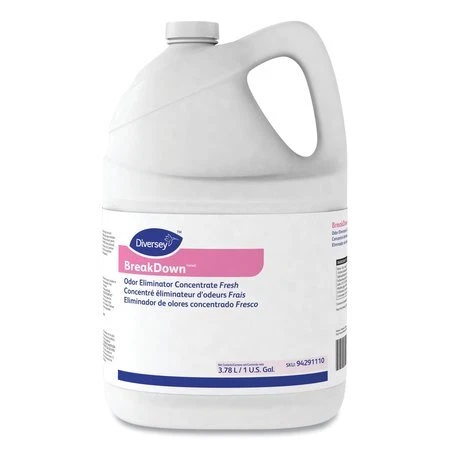 DIVERSEY 94291110 Breakdown Odor Eliminator, Fresh Scent, Liquid, 1 gal Bottle,