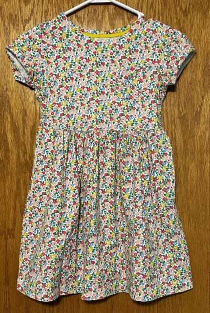 Mini Boden Girls Summertime Floral Fully Lined Short Sleeve Pockets Dress 9-10