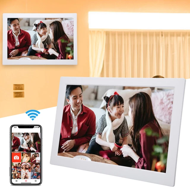 Cadre Photo Numérique Wifi De 10 1 Pouces 16 Go De Mémoire Rotation Automatique
