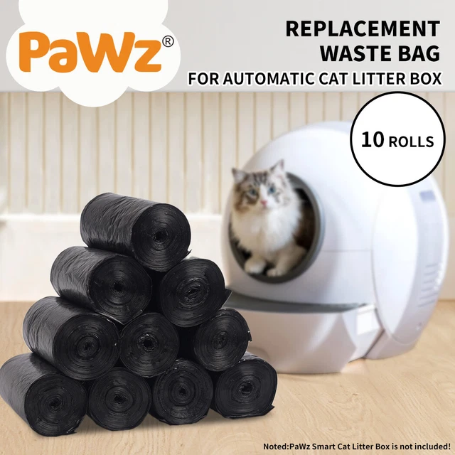 PaWz 10 Rolls Waste Bag Replacement Refill For PaWz Automatic Cat Litter Box