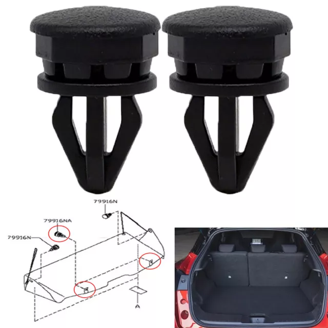 2X Car Rear Parcel Shelf Clips 799161KA2A For Nissan Juke F15