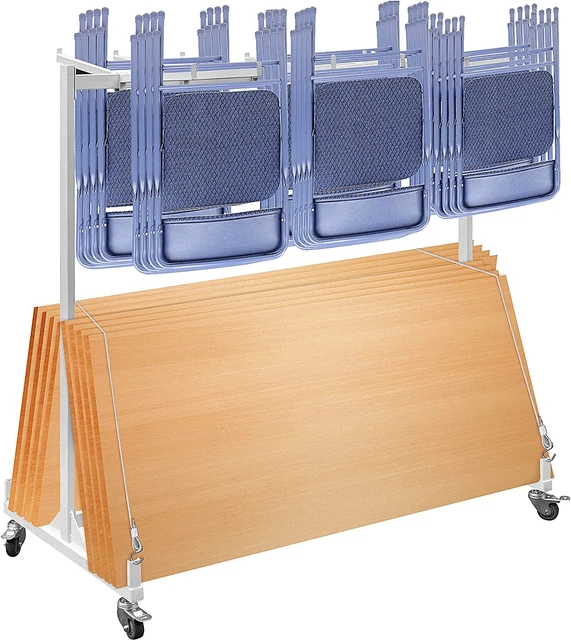 Folding Chair and Table Cart 750Lbs Capacity Combo Cart for 42 Chairs and 12 Tab