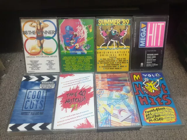 8 x Various Artists Cassette Tapes - 80' & 90's Bulk
