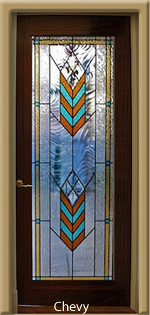 Beautiful Stained Glass ( Chevy )  designer Interior Door