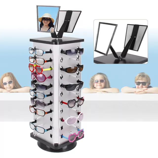 Glasses Rack Holder Sunglasses Display Stand Organizer 360° Rotating 44 Pairs