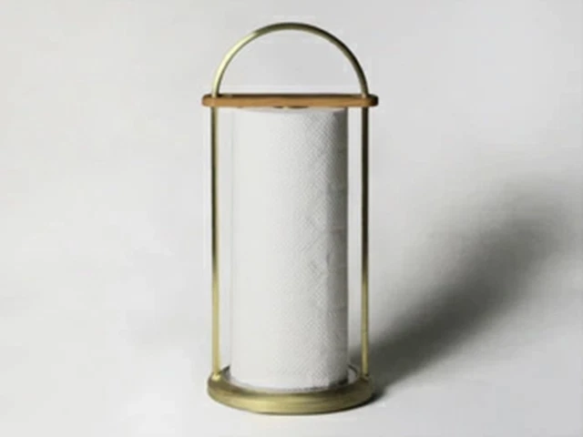 Paper Towel Holder Free Standing Brass Futagami Craft Man Work [Small] from JP