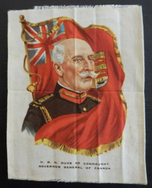 DUKE OF CONNAUGHT GOVERNOR of CANADA Ruler with Flag 1910 Imperial Tob SILK SC9