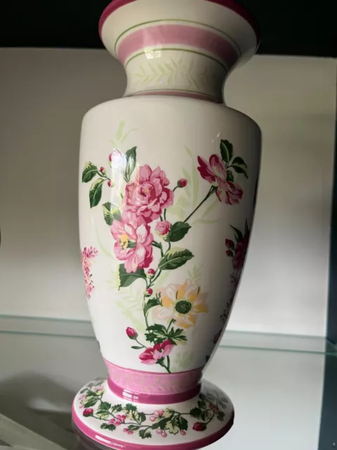 Laura Ashley Home for FTD 9.25 inch Vase Pink and Yellow Floral 3