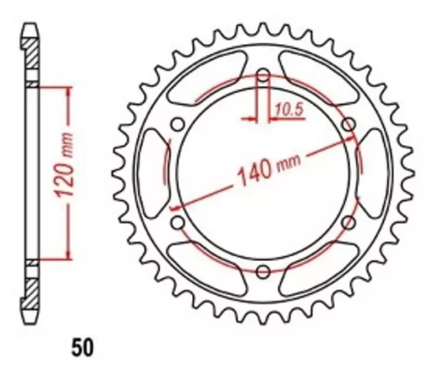 Roue a Chaîne Dents-42 pour Suzuki GSX 1300 R Hayabusa 99-06