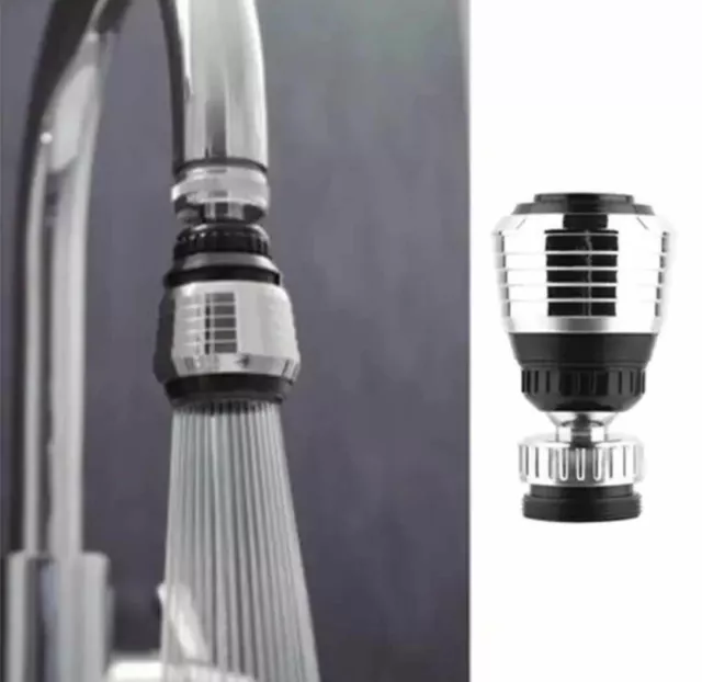 2 X 360 Degree Rotate Swivel Water Saving Tap Diffuser Faucet Nozzle Filter UK