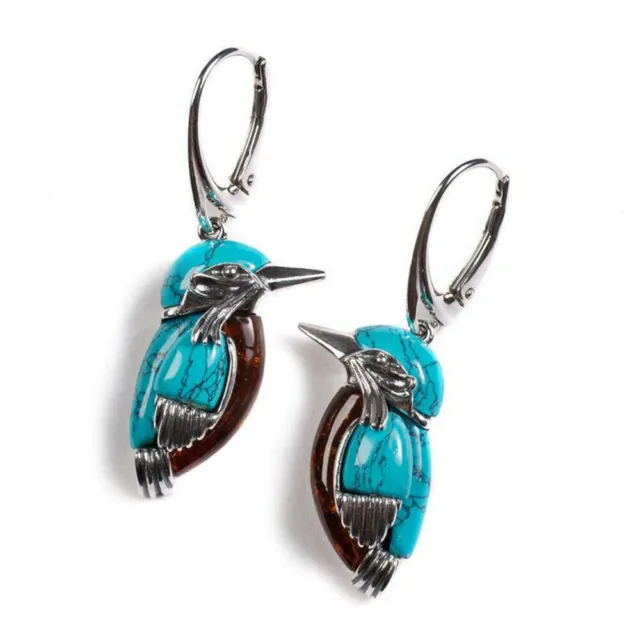 Boho Women Turquoise Birds Earrings Necklace Jewelry Set Party Wedding Gifts