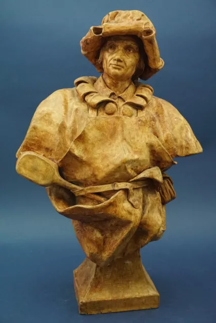 GOLDSCHEIDER Enorme Busto terracotta Maestro di cantina 1800 XIX Vienna Austria