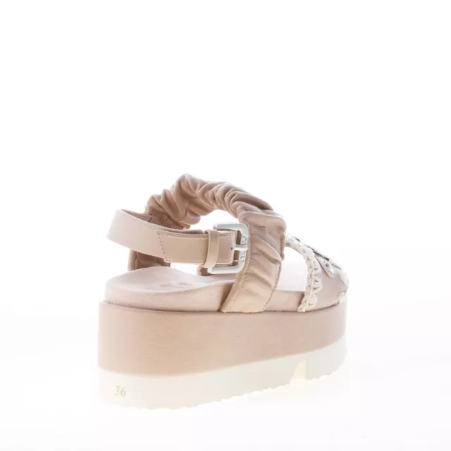 MOU scarpe donna Sandalo Japanese Two Band in pelle beige 3