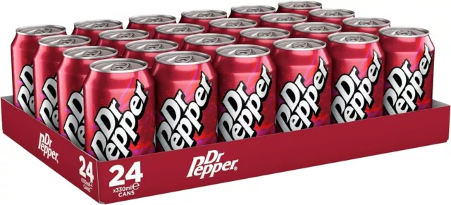 Dr Pepper Fizzy Drinks 24 x 330ml Cans uk fast dipsatch