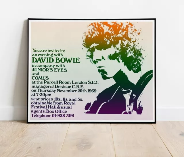 DAVID BOWIE AN EVENING WITH 1969 #1 Concert Tour REPRO Poster 30" x 24"