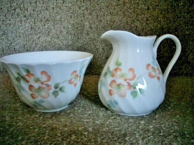 Wedgwood Cottage Rose - Milk / Cream Jug and Open Sugar Bowl