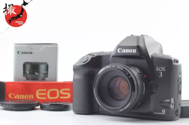【N MINT】 Canon EOS 3 SLR 35mm Film Camera Body EF 50mm f/1.8 II Lens From Japan