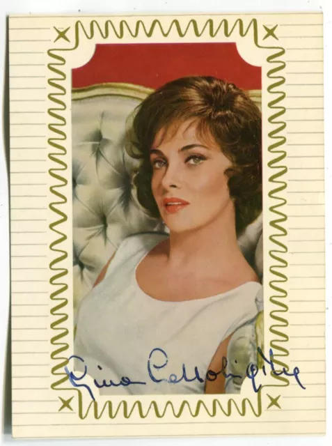 AK Gina Lollobrigida, Film, Autogramm, Original signierte Ufa-Karte 60er Jahre