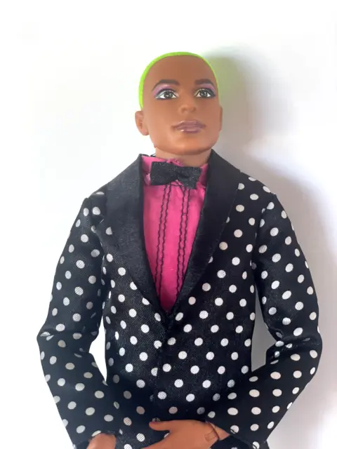 Ken BMR1959 Green Haired Doll on Made-To-Move Body Restyled