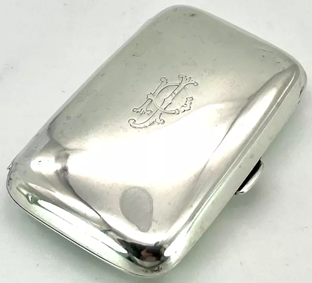 Antique Sterling Silver Cigarette Case by Jones & Crompton – 1918 – 50.35g