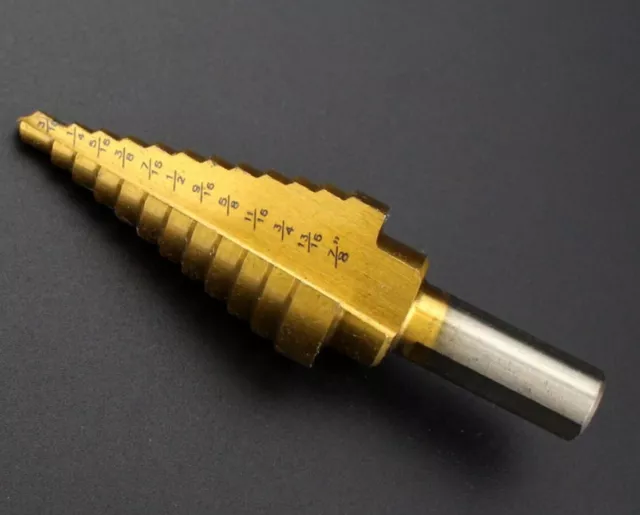 3/16" to 7/8" Titanium Step Drill Bit HSS 12 Sizes Wood Metal Drill Holes B225