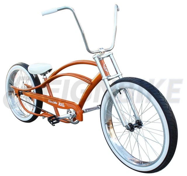 29" Lowrider Beach Cruiser Bicycle Texas Orange Fat Tire Chopper High Handlebar 29" Lowrider Beach Cruiser Bicycle Texas Orange Fat Tire Chopper High Handlebar