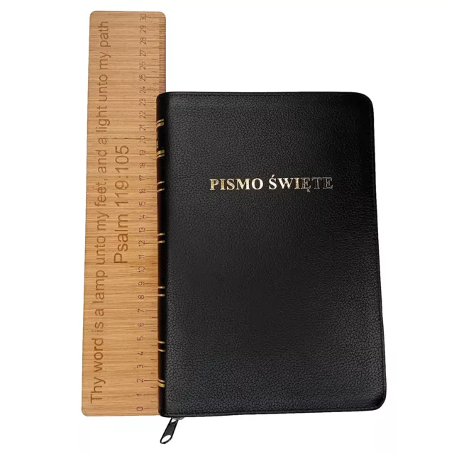 Polish Bible Biblia Warszawska Zip Genuine Leather Large Print Pismo Swiete Gift