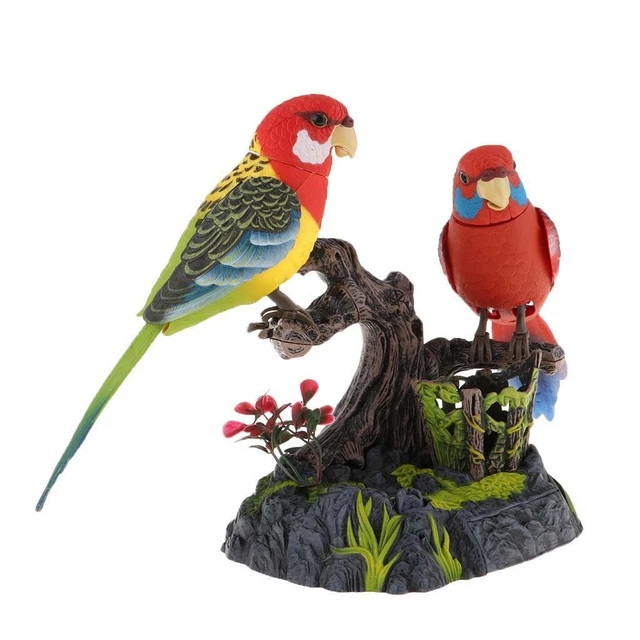DeWin Figurine Perroquet Réaliste En Résine - 31 Cm, Décoration Murale Ou Jardin, Couleurs Rouge/bleu