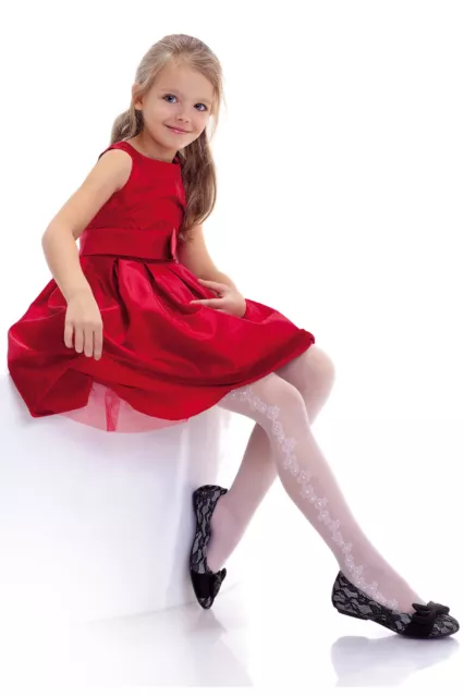 New Girls Kids Black Sheer Tights Bridesmaid Party Special Occasions 20Den
