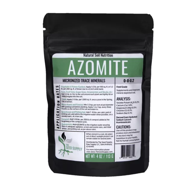 4 Ounce AZOMITE Fertilizer Powder - Volcanic Rock Dust - 67 Trace Minerals