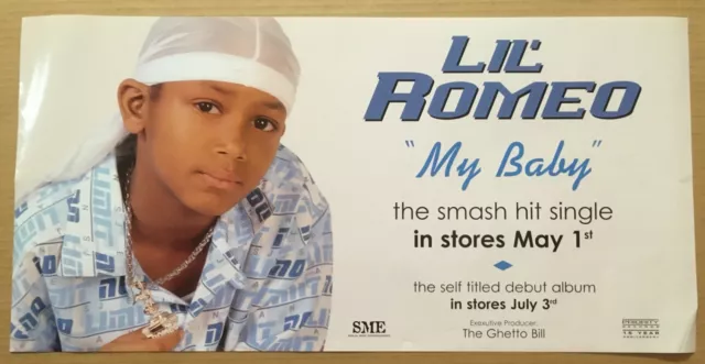 LIL ROMEO Rare Vintage PROMO POSTER BANNER w/ DATE for 2001 CD NEVER DISPLAYED