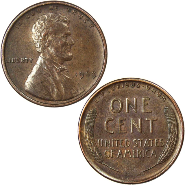 1909 VDB Lincoln Wheat Cent AU About Uncirculated Bronze Penny 1c Coin