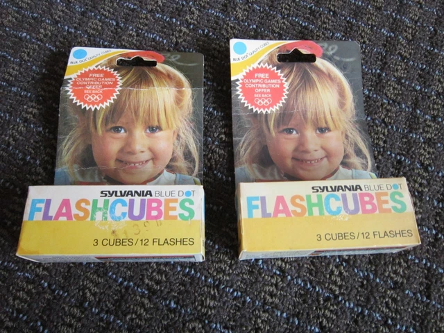 Sylvania Blue Dot Flashcubes 6 cubes 24 flashes UNOPENED 1976 Olympic Package 2