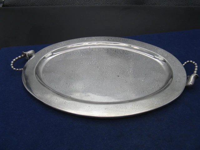 STERLING TRAY with BELL FLOWER SHAPED HANDLES...11 1/2" by 8 1/4" and 428 GRAMS
