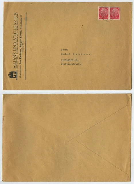 88559 - Beleg Allianz und Stuttgarter - Korntal 3.2.1940 nach Stuttgart