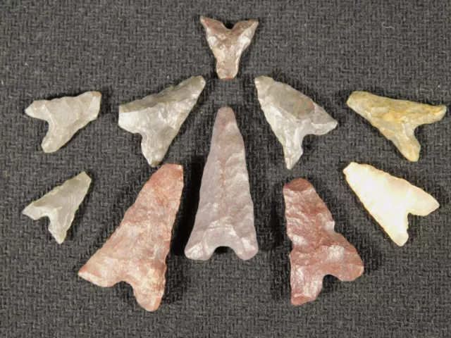 Big Lot of TEN! Ancient Tidikelt Arrowheads Algeria 8.30