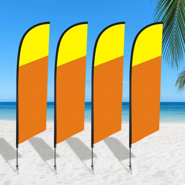 Long Polyester Advertising Pole Printing Logo Banner Beach Feather Flags US