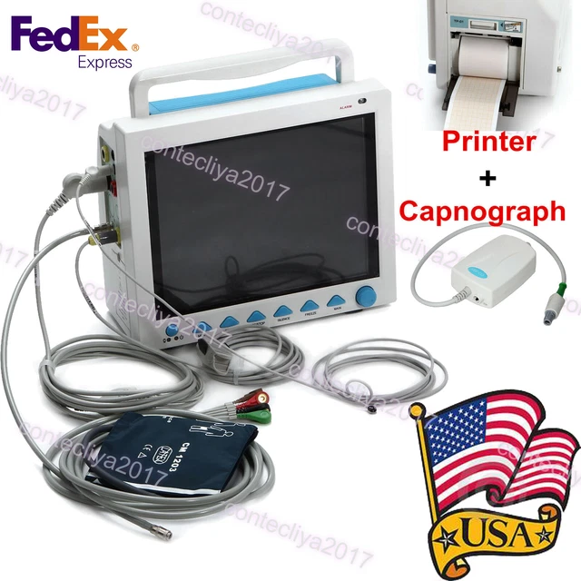 ICU PATIENT MONITOR Vital Signs Cardiac Machine Capnograph etCO2