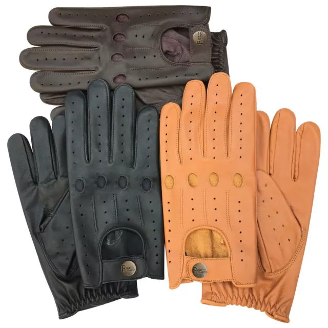 Herren Fahrmode Echt weiches Leder Retro Stilvolles Design ungefütterte Handschuhe 514