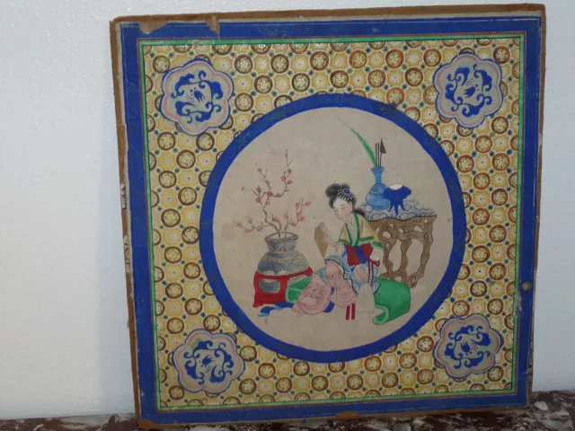 Très rare ancien dessin peinture sur papier chinois Old chinese chine 19ème