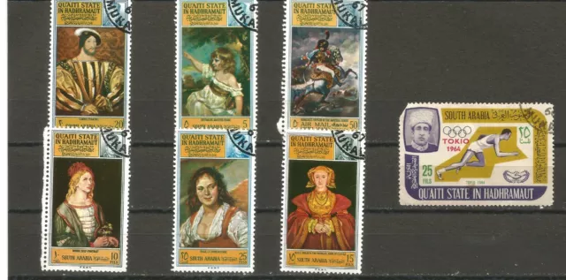 Qu'aiti State in Hadhramaut Paintings Stamps