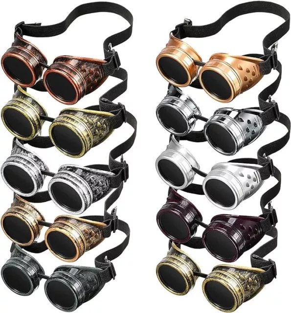 10 Pc Retro Victorian Steampunk Goggles Glasses Sunglasses Punk Cosplay Costumes