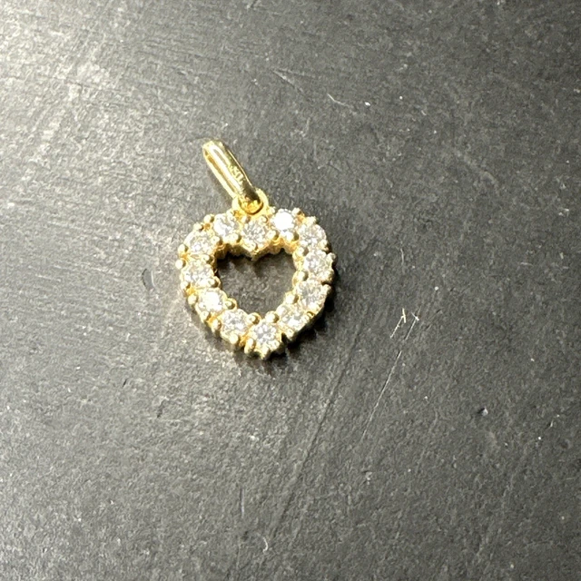 14KT Plaqué Or I Coeur Boxe Pendentif Breloque 3D- 2339