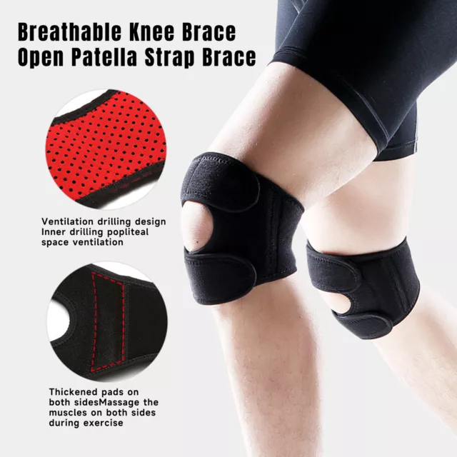 Adjustable Sports Knee Brace Pad Open Patella for Arthritis Pain Support