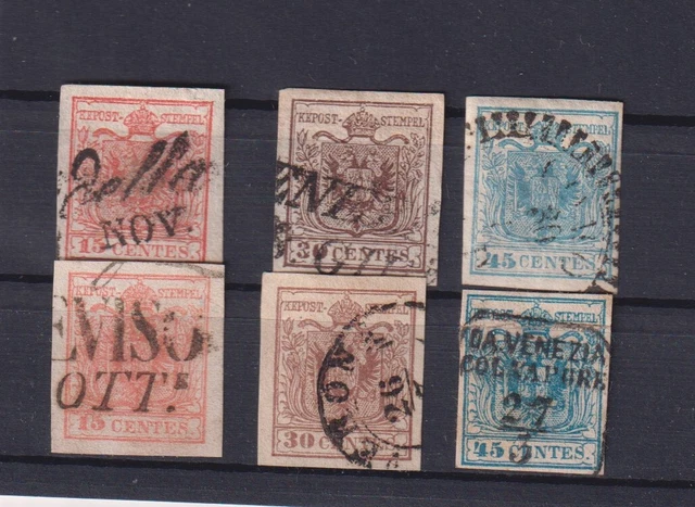 Österreich Lombardei Nr. 3-5 HP und MP, gest, (ANK 310.-), gute Stempel