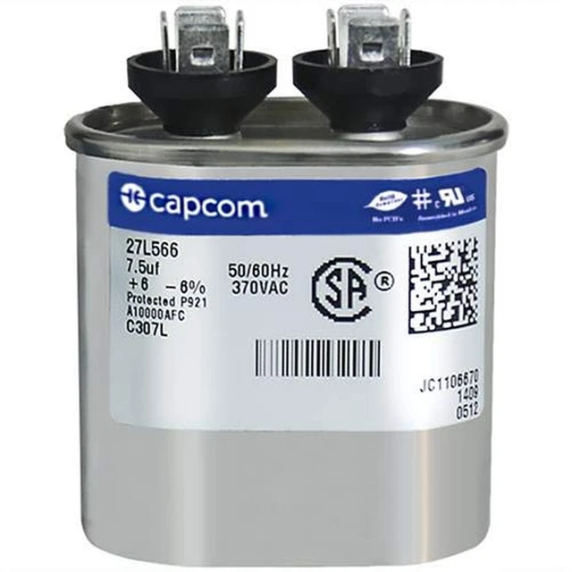Genteq GENTEQ - C307L / 27L566 GE Capacitor Oval 7.5 Uf MFD 370 Volt 27L566, 27L