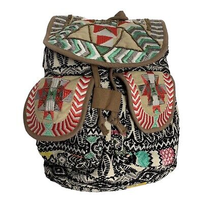 America Beyond Backpack Purse Bag Travel Vacation Embellished Embroidered Beads