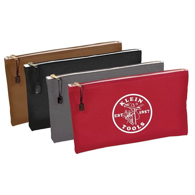 Klein Tools 5141 Canvas Zipper Bag Tool Pouch Tool Bag Assorted Colors