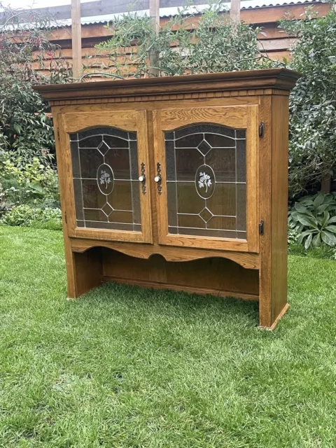 Antique Reproduction Traditional Oak Dresser Top Cabinet Bookcase